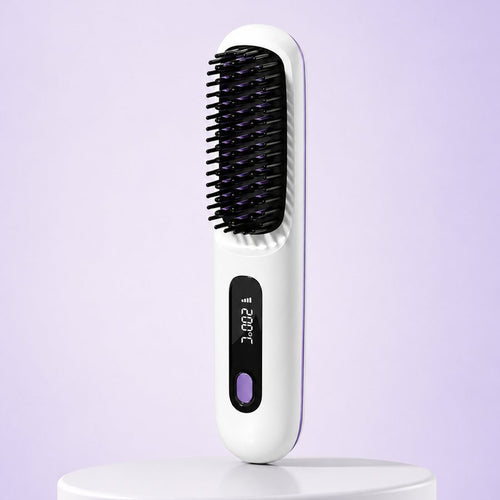 Brosse lissante chauffante ionique sans fil