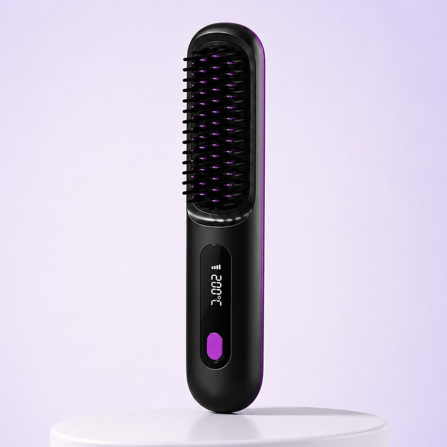 Brosse lissante chauffante ionique sans fil
