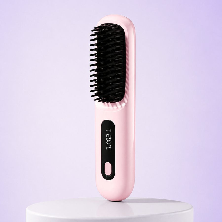 Brosse lissante chauffante ionique sans fil