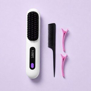 Brosse lissante chauffante ionique sans fil