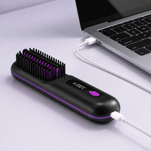 Brosse lissante chauffante ionique sans fil