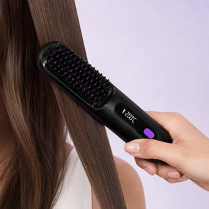 Brosse lissante chauffante ionique sans fil